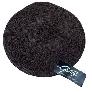 VTG Plenty Brown Chenille Knit Beret Parisian Artsy Hat OS Dead Stock